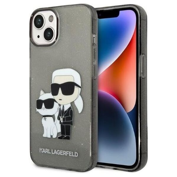 Karl Lagerfeld Etui Karl Lagerfeld KLHCP14MHNKCTGK Apple iPhone 14 Plus czarny/black hardcase IML GLIT NFT Karl&Choupette