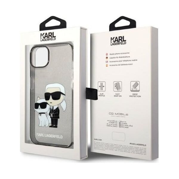 Karl Lagerfeld Etui Karl Lagerfeld KLHCP14MHNKCTGK Apple iPhone 14 Plus czarny/black hardcase IML GLIT NFT Karl&Choupette