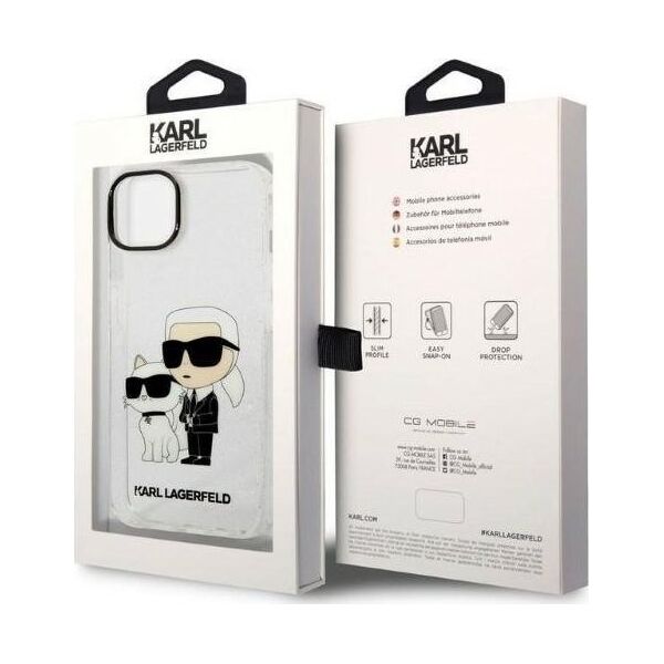 Karl Lagerfeld Etui Karl Lagerfeld KLHCP14MHNKCTGT Apple iPhone 14 Plus transparent hardcase IML GLIT NFT Karl&Choupette