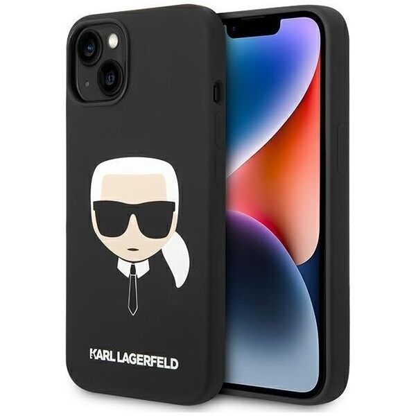 Karl Lagerfeld Etui Karl Lagerfeld KLHMP14MSLKHBK Apple iPhone 14 Plus hardcase czarny/black Silicone Karl`s Head Magsafe