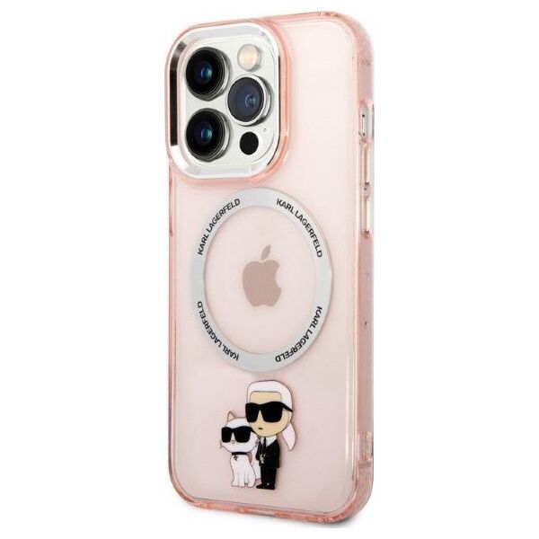 Karl Lagerfeld Etui Karl Lagerfeld KLHMP14LHNKCIP Apple iPhone 14 Pro hardcase różowy/pink IML NFT Karl&Choupette Magsafe