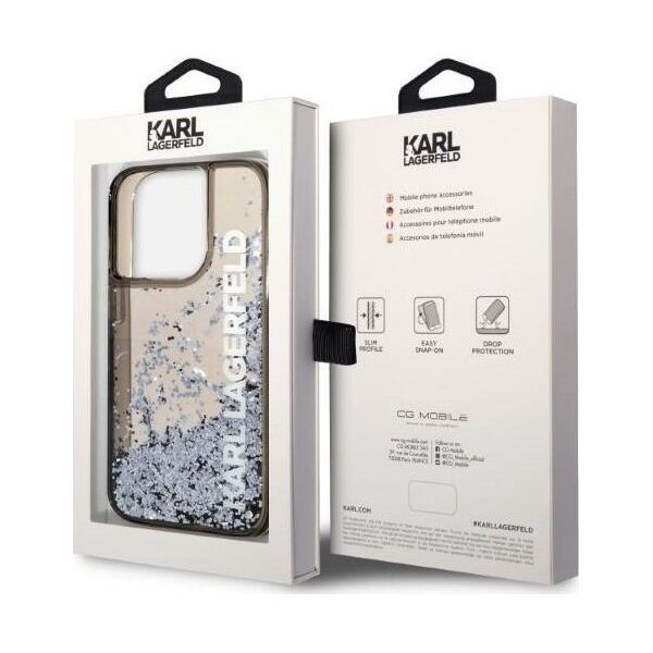 Karl Lagerfeld Etui Karl Lagerfeld KLHCP14LLCKVK Apple iPhone 14 Pro czarny/black hardcase Liquid Glitter Elong