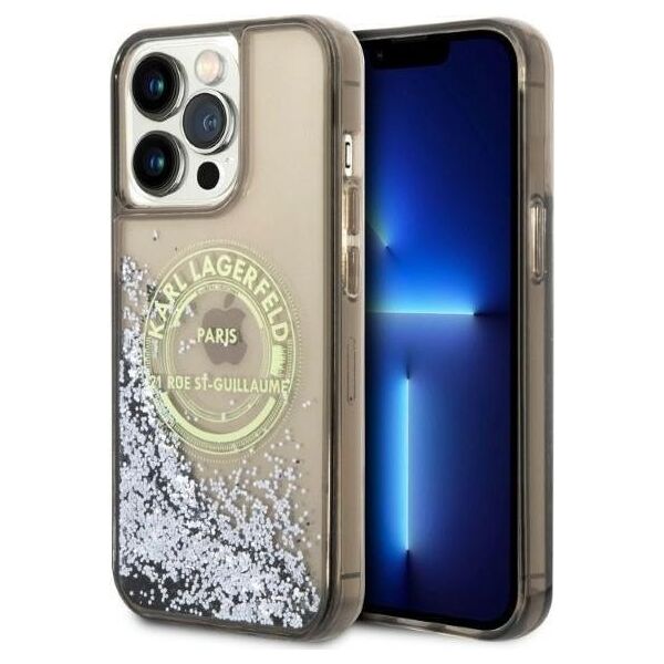 Karl Lagerfeld Etui Karl Lagerfeld KLHCP14LLCRSGRK Apple iPhone 14 Pro czarny/black hardcase Liquid Glitter RSG