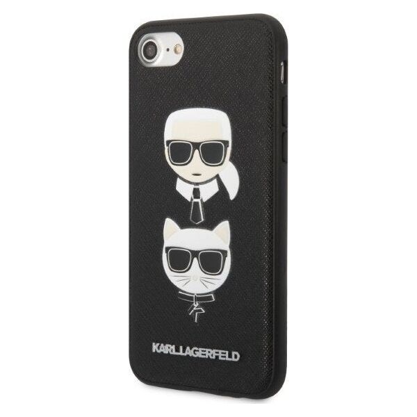 Karl Lagerfeld Etui Karl Lagerfeld KLHCI8SAKICKCBK Apple iPhone SE 2022/SE 2020/8/7 czarny/black hardcase Saffiano Ikonik Karl&Choupette Head