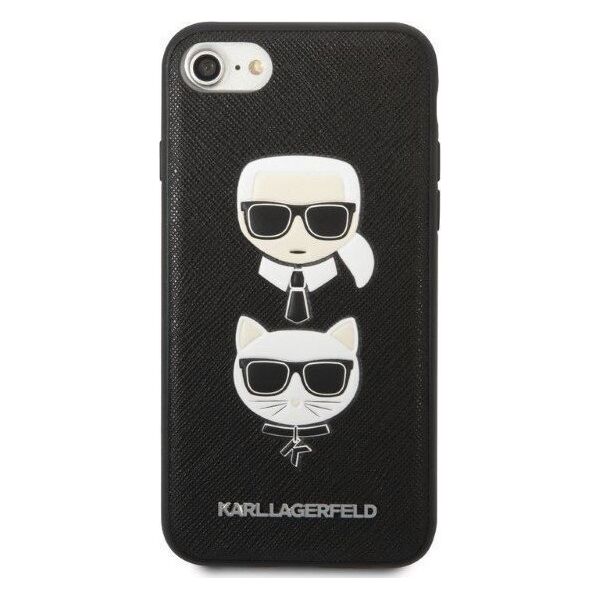 Karl Lagerfeld Etui Karl Lagerfeld KLHCI8SAKICKCBK Apple iPhone SE 2022/SE 2020/8/7 czarny/black hardcase Saffiano Ikonik Karl&Choupette Head