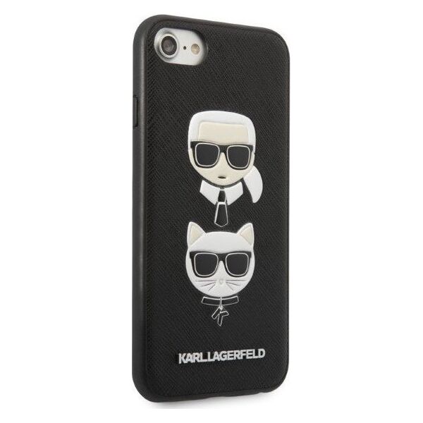 Karl Lagerfeld Etui Karl Lagerfeld KLHCI8SAKICKCBK Apple iPhone SE 2022/SE 2020/8/7 czarny/black hardcase Saffiano Ikonik Karl&Choupette Head