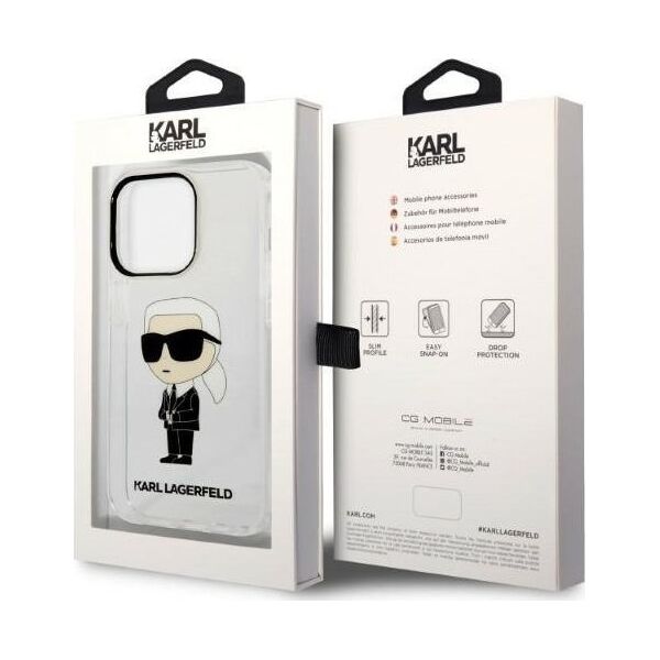 Karl Lagerfeld Etui Karl Lagerfeld KLHCP14LHNIKTCT Apple iPhone 14 Pro transparent hardcase IML NFT Ikonik