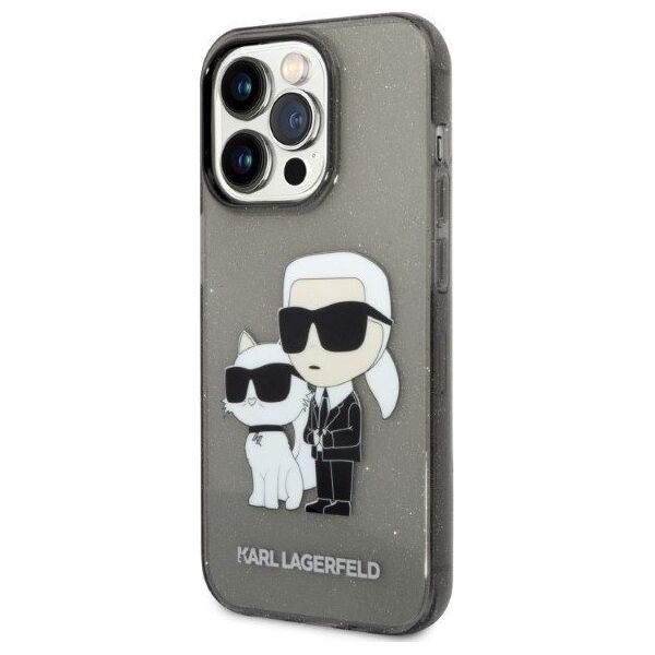 Karl Lagerfeld Etui Karl Lagerfeld KLHCP14LHNKCTGK Apple iPhone 14 Pro czarny/black hardcase IML GLIT NFT Karl&Choupette