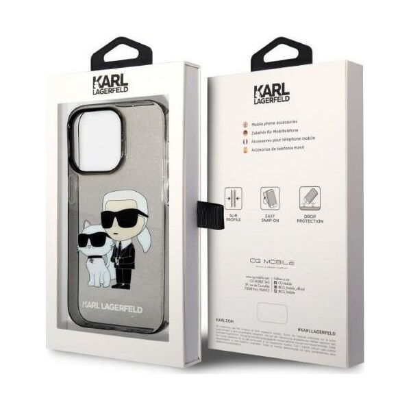 Karl Lagerfeld Etui Karl Lagerfeld KLHCP14LHNKCTGK Apple iPhone 14 Pro czarny/black hardcase IML GLIT NFT Karl&Choupette