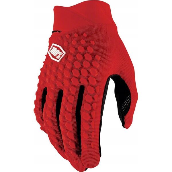 100% Rękawiczki 100% GEOMATIC Gloves Red - M (długość dłoni 187-193 mm) (NEW 2022)