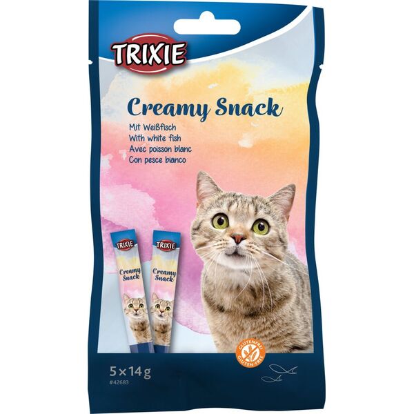 Trixie Creamy snack tuńczyk i białoryb, przysmak, dla kota, 5 x 14 g