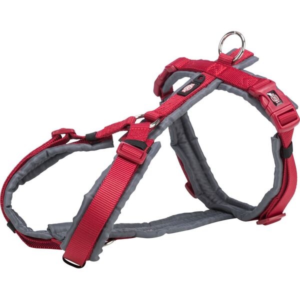 Trixie Premium trekking, szelki, dla psa, czerwony/grafit, taśma parciana, M–L: 62–74 cm/25 mm