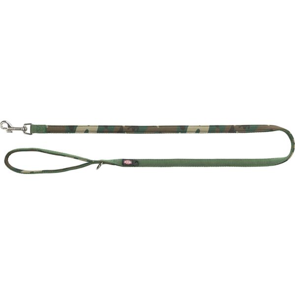 Trixie Premium, smycz, dla psa, kamuflaż/leśny zielony, taśma parciana, XS: 1,20 m/10 mm, podbita neoprenem
