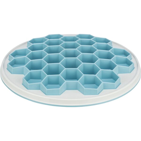 Trixie Slow Feeding UL, taca do karmienia, dla psa/kota, szara/niebieska, plastik/TPR/TPE, 30cm, spowalniająca jedzenie