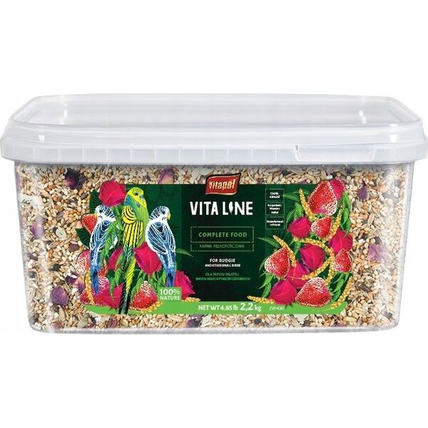 Vitapol Vitaline Karma pełnoporcjowa dla żako, aleksandretty oraz inne duże papugi, wiadro 1,9 kg