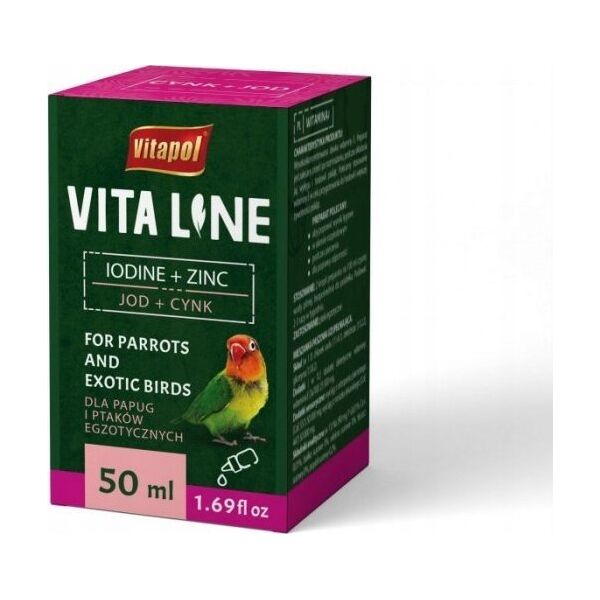 Vitapol Vitaline Cynk + jod dla ptaków egzotycznych 50ml