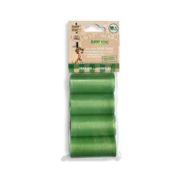 Barry King Woreczki na psie odchody, 4 rolki x 20szt, zielone, biodegradowalne