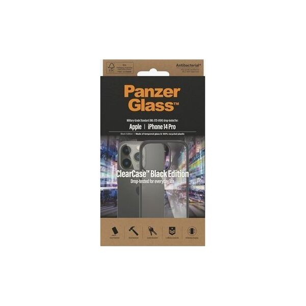 PanzerGlass PanzerGlass ClearCase iPhone 14 Pro 6.1" Antibacterial czarny/black 0406