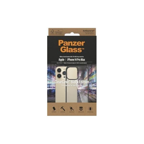 PanzerGlass PanzerGlass ClearCase iPhone 14 Pro Max 6,7" Antibacterial czarny/black 0408