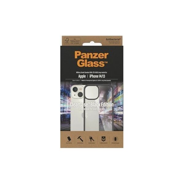 PanzerGlass PanzerGlass ClearCase iPhone 14/13 6.1" Antibacterial czarny/black 0405