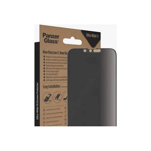 PanzerGlass PanzerGlass Ultra-Wide Fit iPhone 14 / 13 Pro / 13 6,1" Privacy Screen Protection Antibacterial Easy Aligner Included P2783