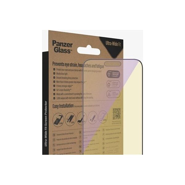 PanzerGlass PanzerGlass Ultra-Wide Fit iPhone 14 Pro Max 6,7" Screen Protection Antibacterial Easy Aligner Included Anti-blue light 2794