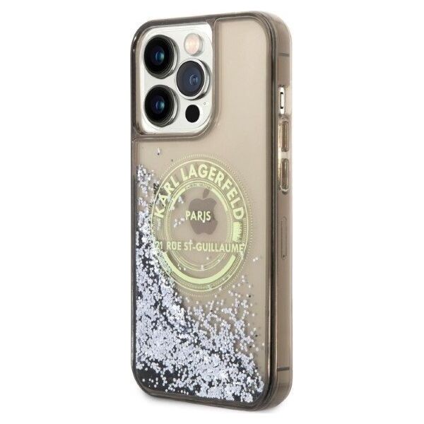 Karl Lagerfeld Karl Lagerfeld Liquid Glitter RSG - Etui iPhone 14 Pro Max (czarny)