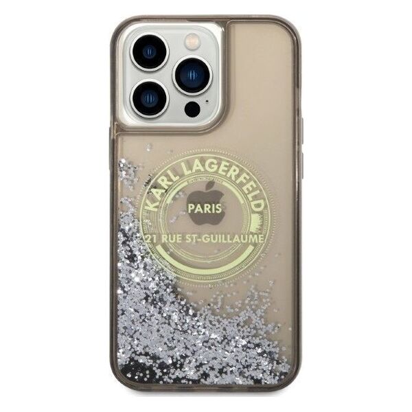 Karl Lagerfeld Karl Lagerfeld Liquid Glitter RSG - Etui iPhone 14 Pro Max (czarny)