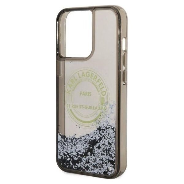 Karl Lagerfeld Karl Lagerfeld Liquid Glitter RSG - Etui iPhone 14 Pro Max (czarny)