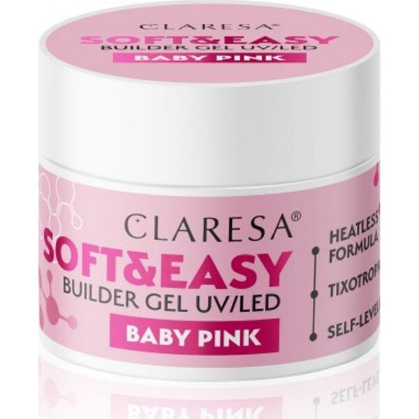 Claresa Żel budujący do paznokci Soft&Easy Builder - Baby Pink 45 g