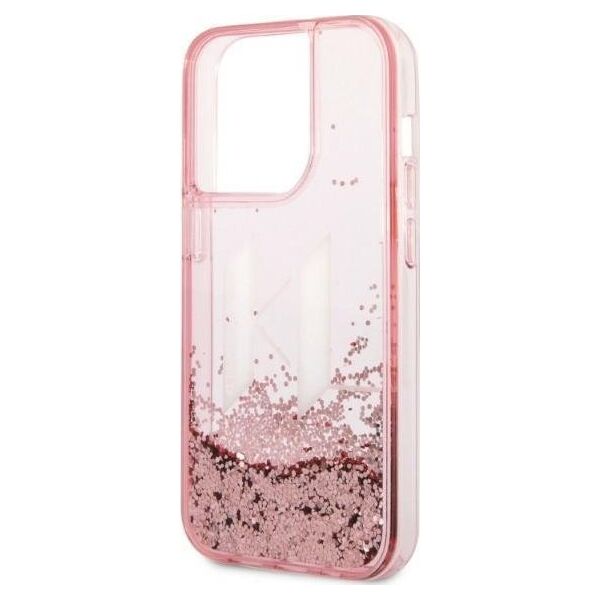 Karl Lagerfeld Etui Karl Lagerfeld Liquid Glitter Big KL HardCase do iPhone 14 Pro różowe
