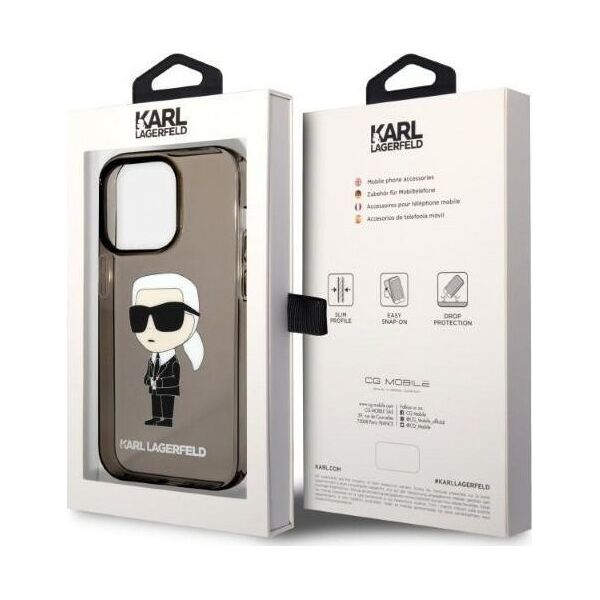 Karl Lagerfeld Etui Karl Lagerfeld KLHCP14LHNIKTCK Apple iPhone 14 Pro czarny/black hardcase Ikonik Etui Karl Lagerfeld