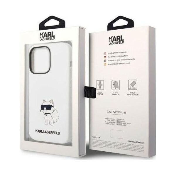 Karl Lagerfeld Etui Karl Lagerfeld KLHCP14LSNCHBCH Apple iPhone 14 Pro hardcase biały/white Silicone Choupette