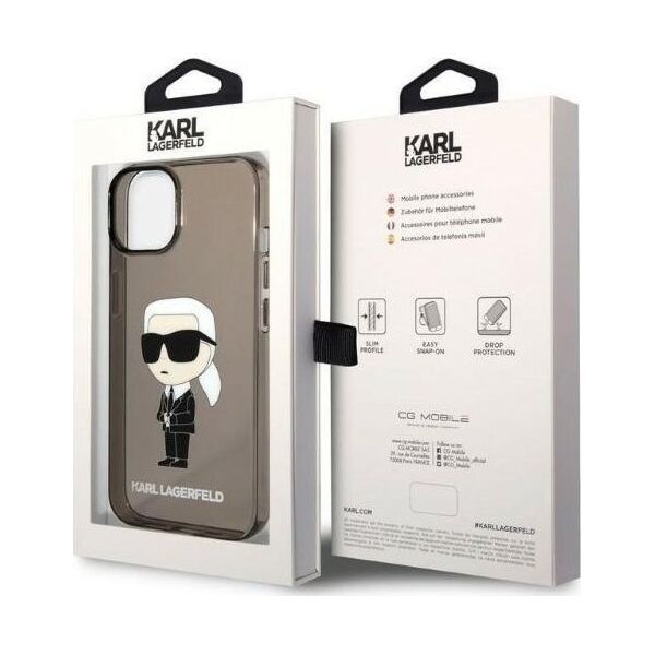 Karl Lagerfeld Etui Karl Lagerfeld KLHCP14MHNIKTCK Apple iPhone 14 Plus czarny/black hardcase Ikonik Etui Karl Lagerfeld