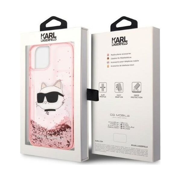 Karl Lagerfeld Etui Karl Lagerfeld KLHCP14MLNCHCP Apple iPhone 14 Plus różowy/pink hardcase Glitter Choupette Head