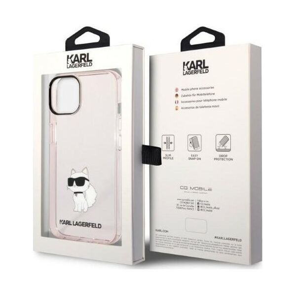 Karl Lagerfeld Etui Karl Lagerfeld KLHCP14SHNCHTCP Apple iPhone 14 różowy/pink hardcase Ikonik Choupette