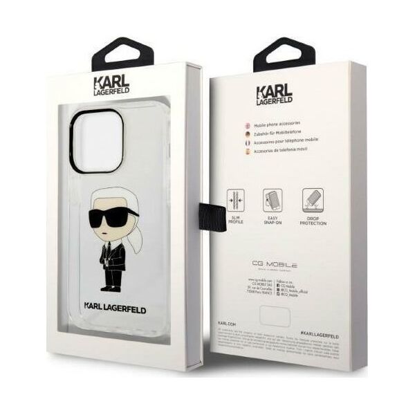 Karl Lagerfeld Etui Karl Lagerfeld KLHCP14XHNIKTCT Apple iPhone 14 Pro Max transparent hardcase Ikonik Etui Karl Lagerfeld