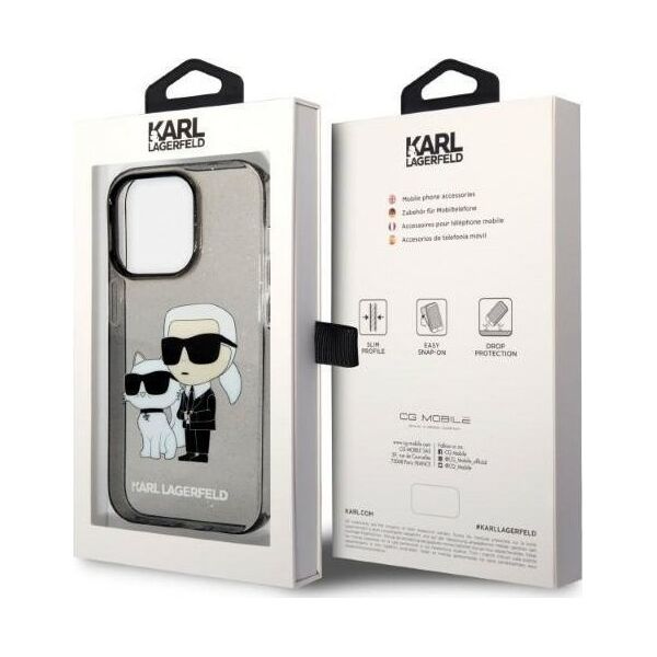 Karl Lagerfeld Etui Karl Lagerfeld KLHCP14XHNKCTGK Apple iPhone 14 Pro Max czarny/black hardcase IML GLIT NFT Karl&Choupette