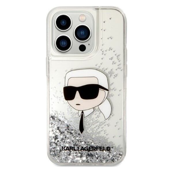 Karl Lagerfeld Etui Karl Lagerfeld KLHCP14XLNKHCH Apple iPhone 14 Pro Max srebrny/silver hardcase Glitter Karl Head