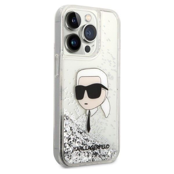 Karl Lagerfeld Etui Karl Lagerfeld KLHCP14XLNKHCH Apple iPhone 14 Pro Max srebrny/silver hardcase Glitter Karl Head