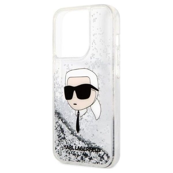 Karl Lagerfeld Etui Karl Lagerfeld KLHCP14XLNKHCH Apple iPhone 14 Pro Max srebrny/silver hardcase Glitter Karl Head