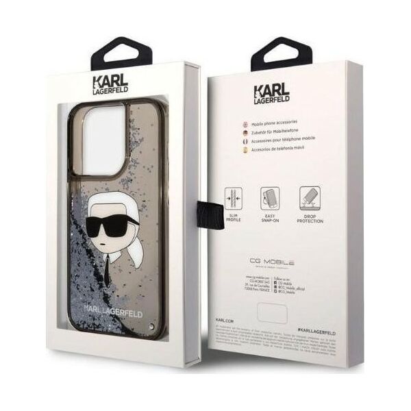 Karl Lagerfeld Etui Karl Lagerfeld KLHCP14XLNKHCK Apple iPhone 14 Pro Max czarny/black hardcase Glitter NFT Karl Head