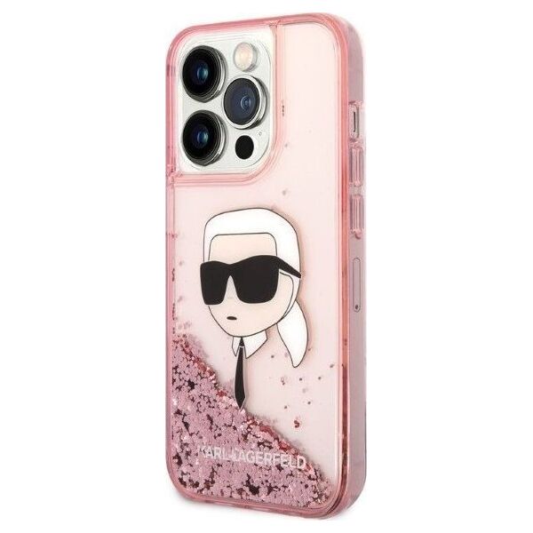 Karl Lagerfeld Etui Karl Lagerfeld KLHCP14XLNKHCP Apple iPhone 14 Pro Max różowy/pink hardcase Glitter NFT Karl Head