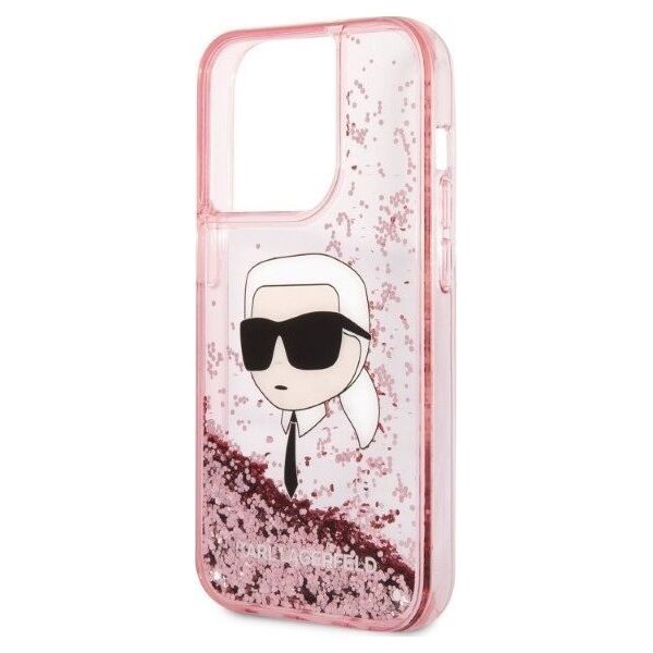 Karl Lagerfeld Etui Karl Lagerfeld KLHCP14XLNKHCP Apple iPhone 14 Pro Max różowy/pink hardcase Glitter NFT Karl Head