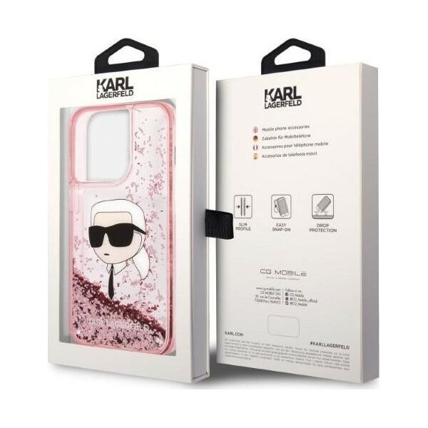 Karl Lagerfeld Etui Karl Lagerfeld KLHCP14XLNKHCP Apple iPhone 14 Pro Max różowy/pink hardcase Glitter NFT Karl Head