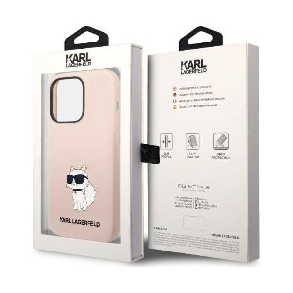 Karl Lagerfeld Etui Karl Lagerfeld KLHCP14XSNCHBCP Apple iPhone 14 Pro Max hardcase różowy/pink Silicone Choupette