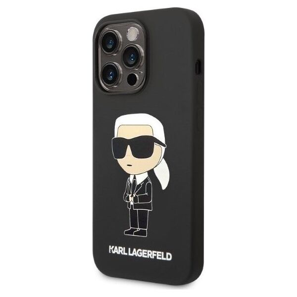 Karl Lagerfeld Etui Karl Lagerfeld KLHMP14XSNIKBCK Apple iPhone 14 Pro Max hardcase czarny/black Silicone NFT Ikonik Magsafe