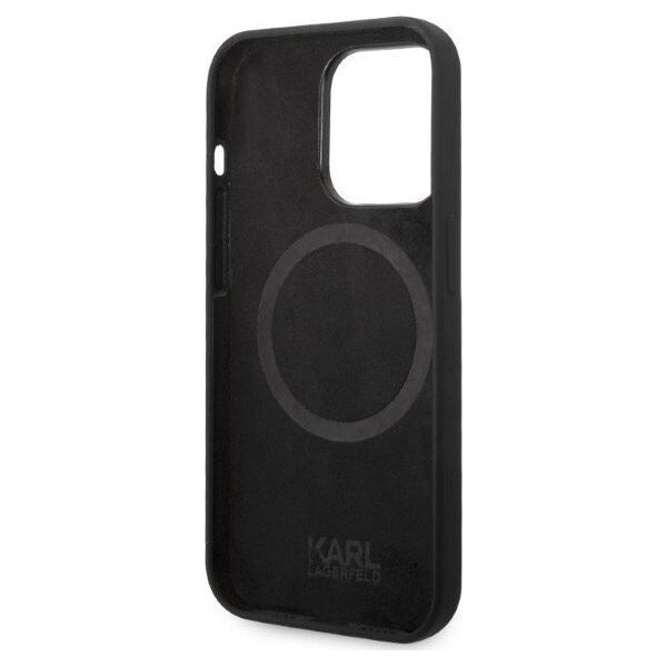 Karl Lagerfeld Etui Karl Lagerfeld KLHMP14XSNIKBCK Apple iPhone 14 Pro Max hardcase czarny/black Silicone NFT Ikonik Magsafe