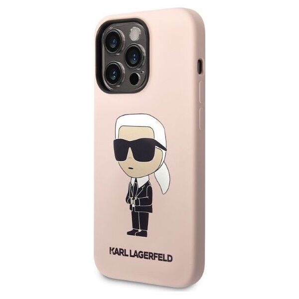 Karl Lagerfeld Etui Karl Lagerfeld KLHMP14XSNIKBCP Apple iPhone 14 Pro Max hardcase różowy/pink Silicone NFT Ikonik Magsafe