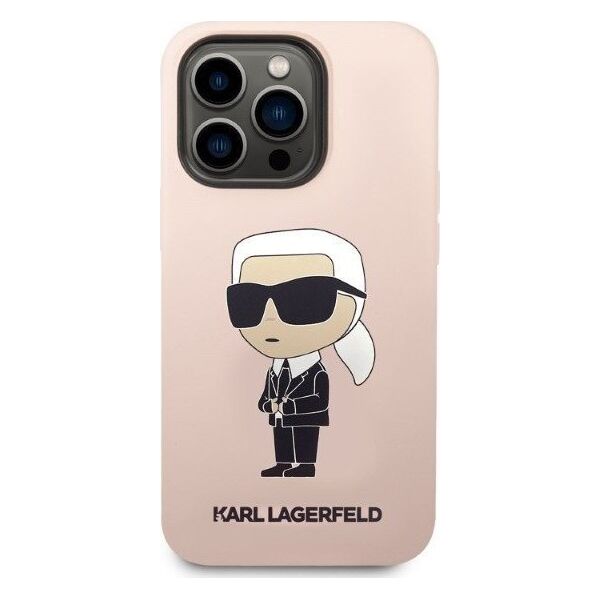 Karl Lagerfeld Etui Karl Lagerfeld KLHMP14XSNIKBCP Apple iPhone 14 Pro Max hardcase różowy/pink Silicone NFT Ikonik Magsafe